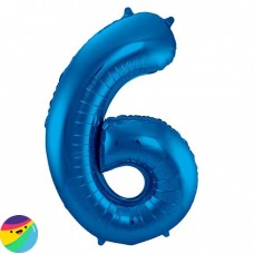 Folija balon - Številka 6 Modre barve Folija balon - Številka 6 Modre barve